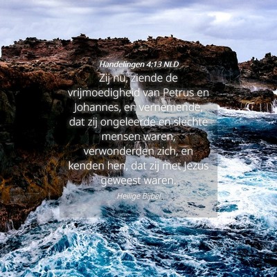 Picture 04 - Handelingen 4:13 NLD - Zij nu, ziende de vrijmoedigheid van Petrus en - Bible Verse Picture