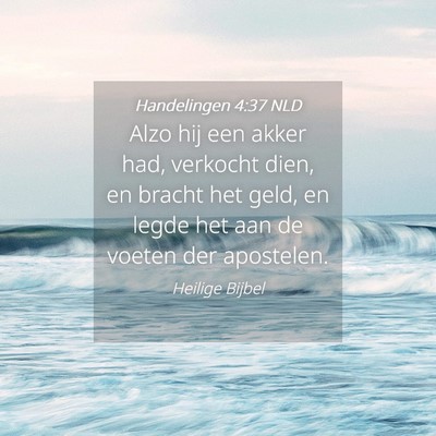 Picture 04 - Handelingen 4:37 NLD - Alzo hij een akker had, verkocht dien, en bracht - Bible Verse Picture