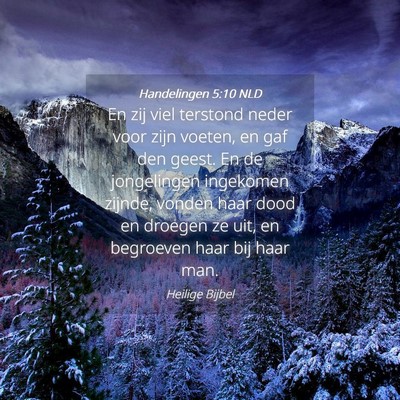 Picture 04 - Handelingen 5:10 NLD - En zij viel terstond neder voor zijn voeten, en - Bible Verse Picture