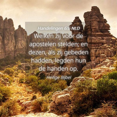 Picture 04 - Handelingen 6:6 NLD - Welken zij voor de apostelen stelden; en dezen, - Bible Verse Picture
