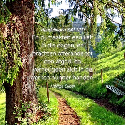 Picture 04 - Handelingen 7:41 NLD - En zij maakten een kalf in die dagen, en brachten - Bible Verse Picture