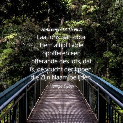 Picture 04 - Hebreeën 13:15 NLD - Laat ons dan door Hem altijd Gode opofferen een - Bible Verse Picture
