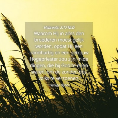 Picture 04 - Hebreeën 2:17 NLD - Waarom Hij in alles den broederen moest gelijk - Bible Verse Picture