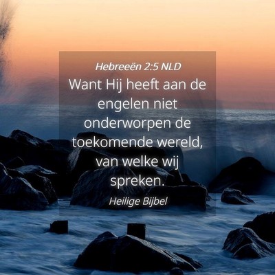 Picture 04 - Hebreeën 2:5 NLD - Want Hij heeft aan de engelen niet onderworpen de - Bible Verse Picture