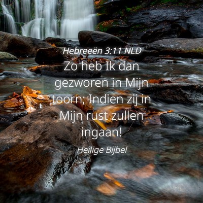 Picture 04 - Hebreeën 3:11 NLD - Zo heb Ik dan gezworen in Mijn toorn; Indien zij - Bible Verse Picture