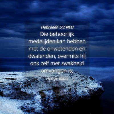 Picture 04 - Hebreeën 5:2 NLD - Die behoorlijk medelijden kan hebben met de - Bible Verse Picture