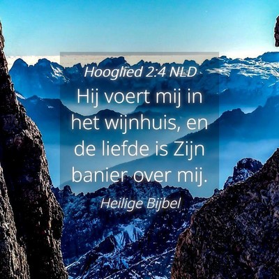 Picture 04 - Hooglied 2:4 NLD - Hij voert mij in het wijnhuis, en de liefde is - Bible Verse Picture