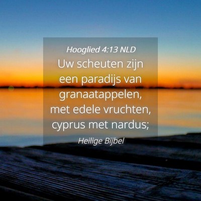 Picture 04 - Hooglied 4:13 NLD - Uw scheuten zijn een paradijs van granaatappelen, - Bible Verse Picture
