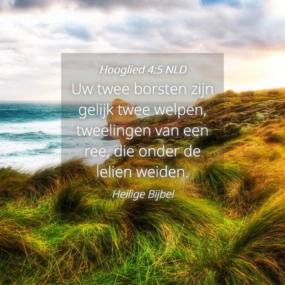 Picture 04 - Hooglied 4:5 NLD - Uw twee borsten zijn gelijk twee welpen, - Bible Verse Picture
