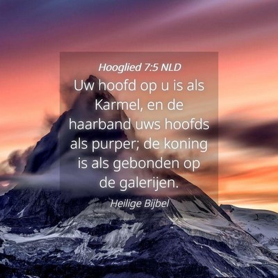 Picture 04 - Hooglied 7:5 NLD - Uw hoofd op u is als Karmel, en de haarband uws - Bible Verse Picture