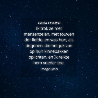 Picture 04 - Hosea 11:4 NLD - Ik trok ze met mensenzelen, met touwen der - Bible Verse Picture