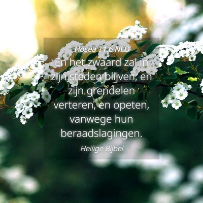 Picture 04 - Hosea 11:6 NLD - En het zwaard zal in zijn steden blijven, en zijn - Bible Verse Picture
