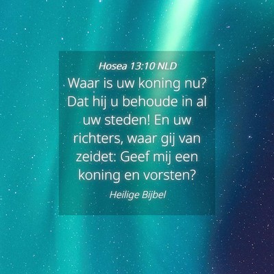 Picture 04 - Hosea 13:10 NLD - Waar is uw koning nu? Dat hij u behoude in al uw - Bible Verse Picture