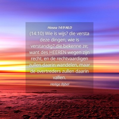 Picture 04 - Hosea 14:9 NLD - (14:10) Wie is wijs? die versta deze dingen; wie - Bible Verse Picture
