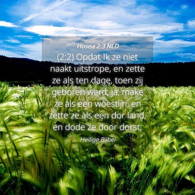 Picture 04 - Hosea 2:3 NLD - (2:2) Opdat Ik ze niet naakt uitstrope, en zette - Bible Verse Picture