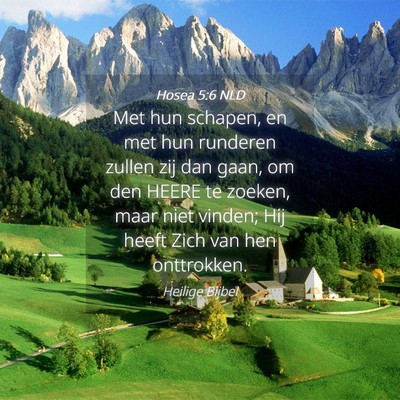 Picture 04 - Hosea 5:6 NLD - Met hun schapen, en met hun runderen zullen zij - Bible Verse Picture