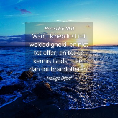 Picture 04 - Hosea 6:6 NLD - Want Ik heb lust tot weldadigheid, en niet tot - Bible Verse Picture