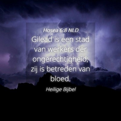 Picture 04 - Hosea 6:8 NLD - Gilead is een stad van werkers der - Bible Verse Picture