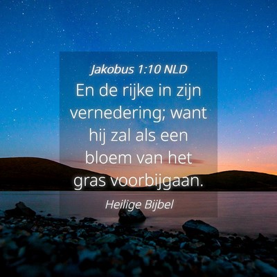 Picture 04 - Jakobus 1:10 NLD - En de rijke in zijn vernedering; want hij zal als - Bible Verse Picture