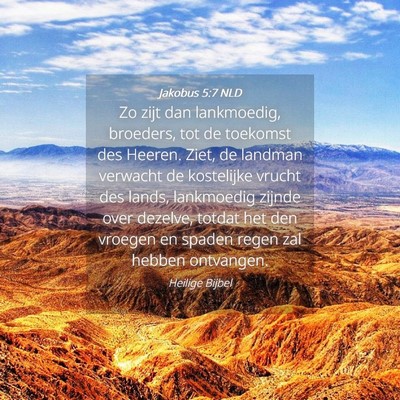 Picture 04 - Jakobus 5:7 NLD - Zo zijt dan lankmoedig, broeders, tot de toekomst - Bible Verse Picture