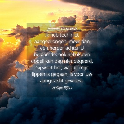Picture 04 - Jeremia 17:16 NLD - Ik heb toch niet aangedrongen, meer dan een - Bible Verse Picture