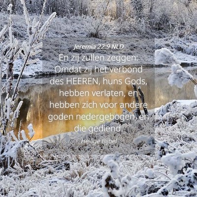 Picture 04 - Jeremia 22:9 NLD - En zij zullen zeggen: Omdat zij het verbond des - Bible Verse Picture