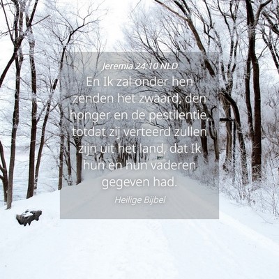 Picture 04 - Jeremia 24:10 NLD - En Ik zal onder hen zenden het zwaard, den honger - Bible Verse Picture