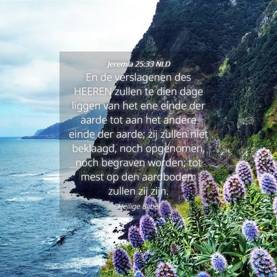 Picture 04 - Jeremia 25:33 NLD - En de verslagenen des HEEREN zullen te dien dage - Bible Verse Picture