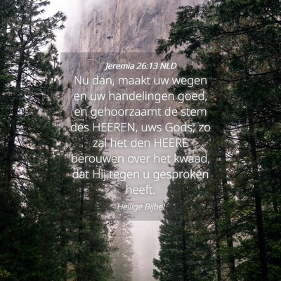 Picture 04 - Jeremia 26:13 NLD - Nu dan, maakt uw wegen en uw handelingen goed, en - Bible Verse Picture