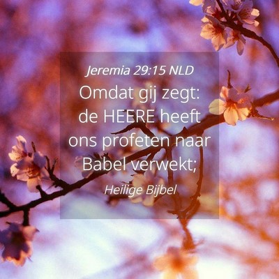 Picture 04 - Jeremia 29:15 NLD - Omdat gij zegt: de HEERE heeft ons profeten naar - Bible Verse Picture