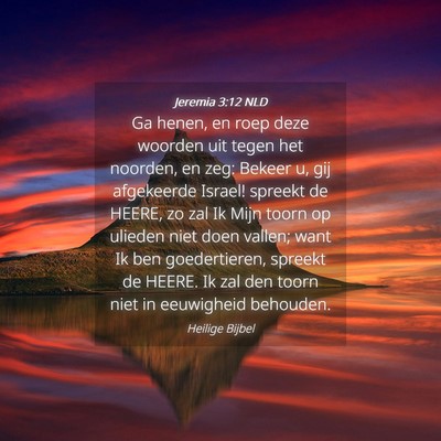 Picture 04 - Jeremia 3:12 NLD - Ga henen, en roep deze woorden uit tegen het - Bible Verse Picture