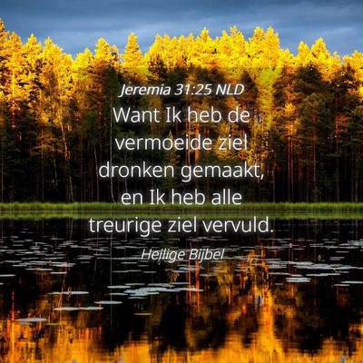 Picture 04 - Jeremia 31:25 NLD - Want Ik heb de vermoeide ziel dronken gemaakt, en - Bible Verse Picture