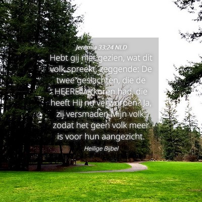 Picture 04 - Jeremia 33:24 NLD - Hebt gij niet gezien, wat dit volk spreekt, - Bible Verse Picture