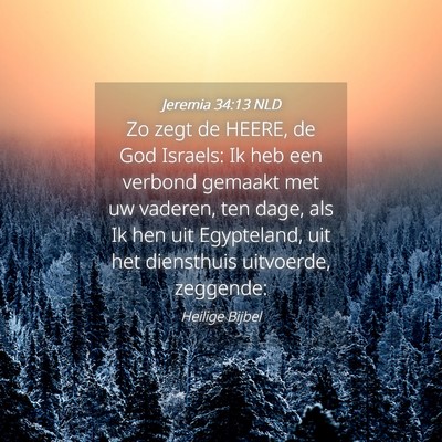 Picture 04 - Jeremia 34:13 NLD - Zo zegt de HEERE, de God Israels: Ik heb een - Bible Verse Picture