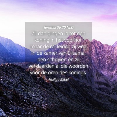 Picture 04 - Jeremia 36:20 NLD - Zij dan gingen in tot den koning in het voorhof; - Bible Verse Picture