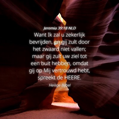 Picture 04 - Jeremia 39:18 NLD - Want Ik zal u zekerlijk bevrijden, en gij zult - Bible Verse Picture