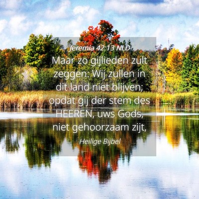 Picture 04 - Jeremia 42:13 NLD - Maar zo gijlieden zult zeggen: Wij zullen in dit - Bible Verse Picture