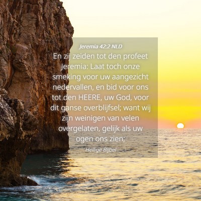 Picture 04 - Jeremia 42:2 NLD - En zij zeiden tot den profeet Jeremia: Laat toch - Bible Verse Picture