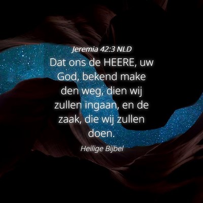 Picture 04 - Jeremia 42:3 NLD - Dat ons de HEERE, uw God, bekend make den weg, - Bible Verse Picture