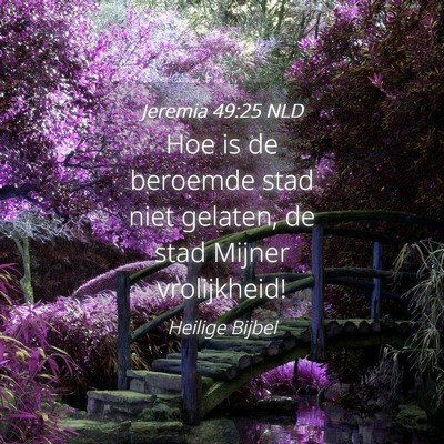 Picture 04 - Jeremia 49:25 NLD - Hoe is de beroemde stad niet gelaten, de stad - Bible Verse Picture