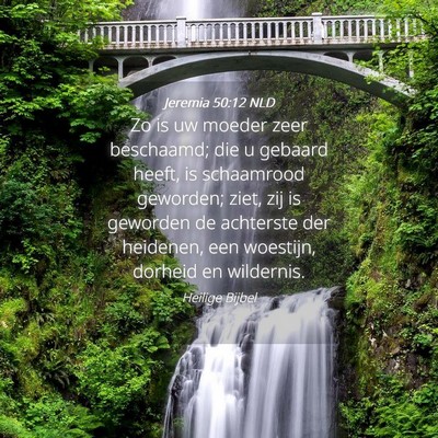 Picture 04 - Jeremia 50:12 NLD - Zo is uw moeder zeer beschaamd; die u gebaard - Bible Verse Picture