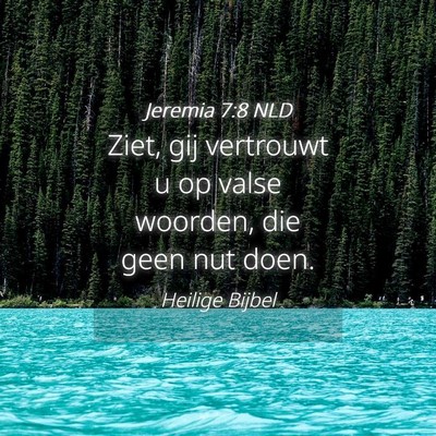 Picture 04 - Jeremia 7:8 NLD - Ziet, gij vertrouwt u op valse woorden, die geen - Bible Verse Picture