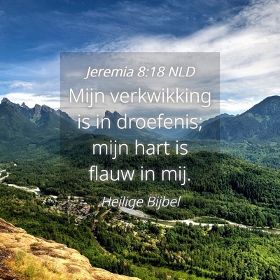Picture 04 - Jeremia 8:18 NLD - Mijn verkwikking is in droefenis; mijn hart is - Bible Verse Picture