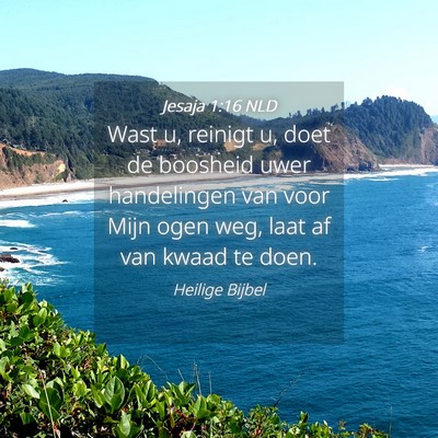 Picture 04 - Jesaja 1:16 NLD - Wast u, reinigt u, doet de boosheid uwer - Bible Verse Picture