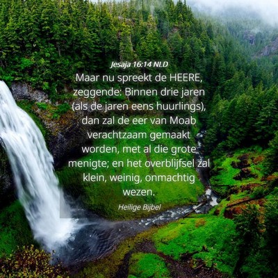 Picture 04 - Jesaja 16:14 NLD - Maar nu spreekt de HEERE, zeggende: Binnen drie - Bible Verse Picture