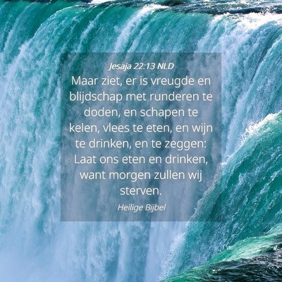 Picture 04 - Jesaja 22:13 NLD - Maar ziet, er is vreugde en blijdschap met - Bible Verse Picture