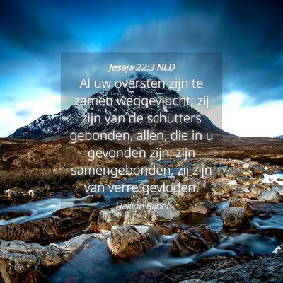 Picture 04 - Jesaja 22:3 NLD - Al uw oversten zijn te zamen weggevlucht; zij - Bible Verse Picture
