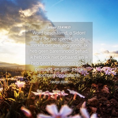 Picture 04 - Jesaja 23:4 NLD - Word beschaamd, o Sidon! want de zee spreekt, ja, - Bible Verse Picture