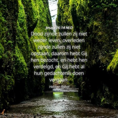 Picture 04 - Jesaja 26:14 NLD - Dood zijnde zullen zij niet weder leven, - Bible Verse Picture