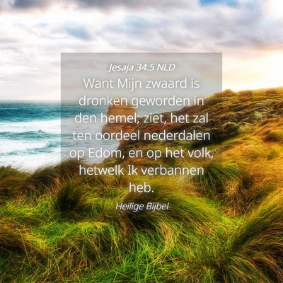 Picture 04 - Jesaja 34:5 NLD - Want Mijn zwaard is dronken geworden in den - Bible Verse Picture